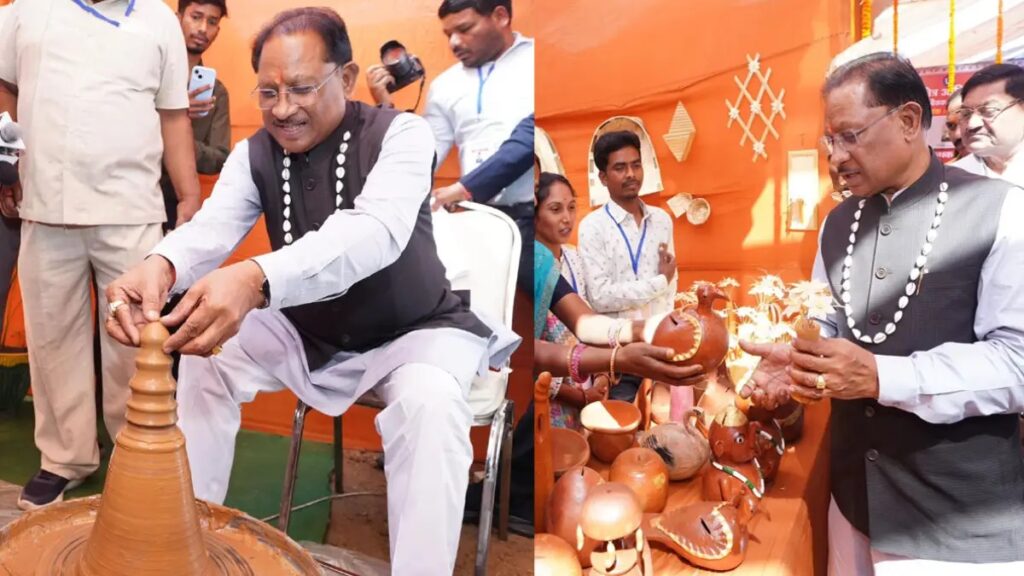 कुम्हार के चाक पर मुख्यमंत्री का अंदाज़