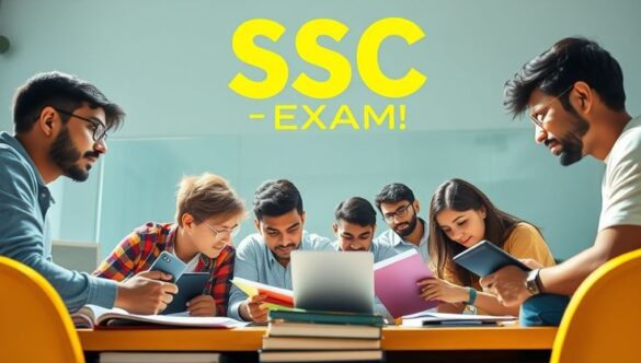 Students giving competitive exam