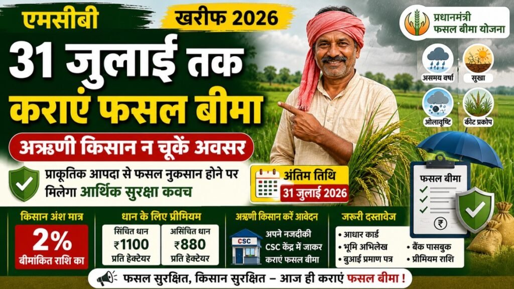 31 जुलाई तक कराएं फसल बीमा, किसानों के लिए जरूरी सूचना