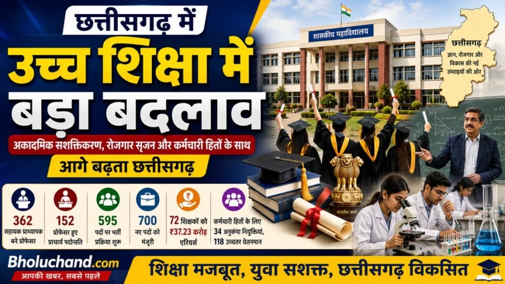 छत्तीसगढ़ उच्च शिक्षा में बड़ा बदलाव, युवाओं को नए अवसर