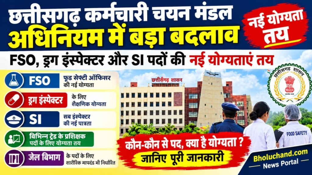 CG में सरकारी भर्ती नियम बदले, कई पदों की योग्यता तय